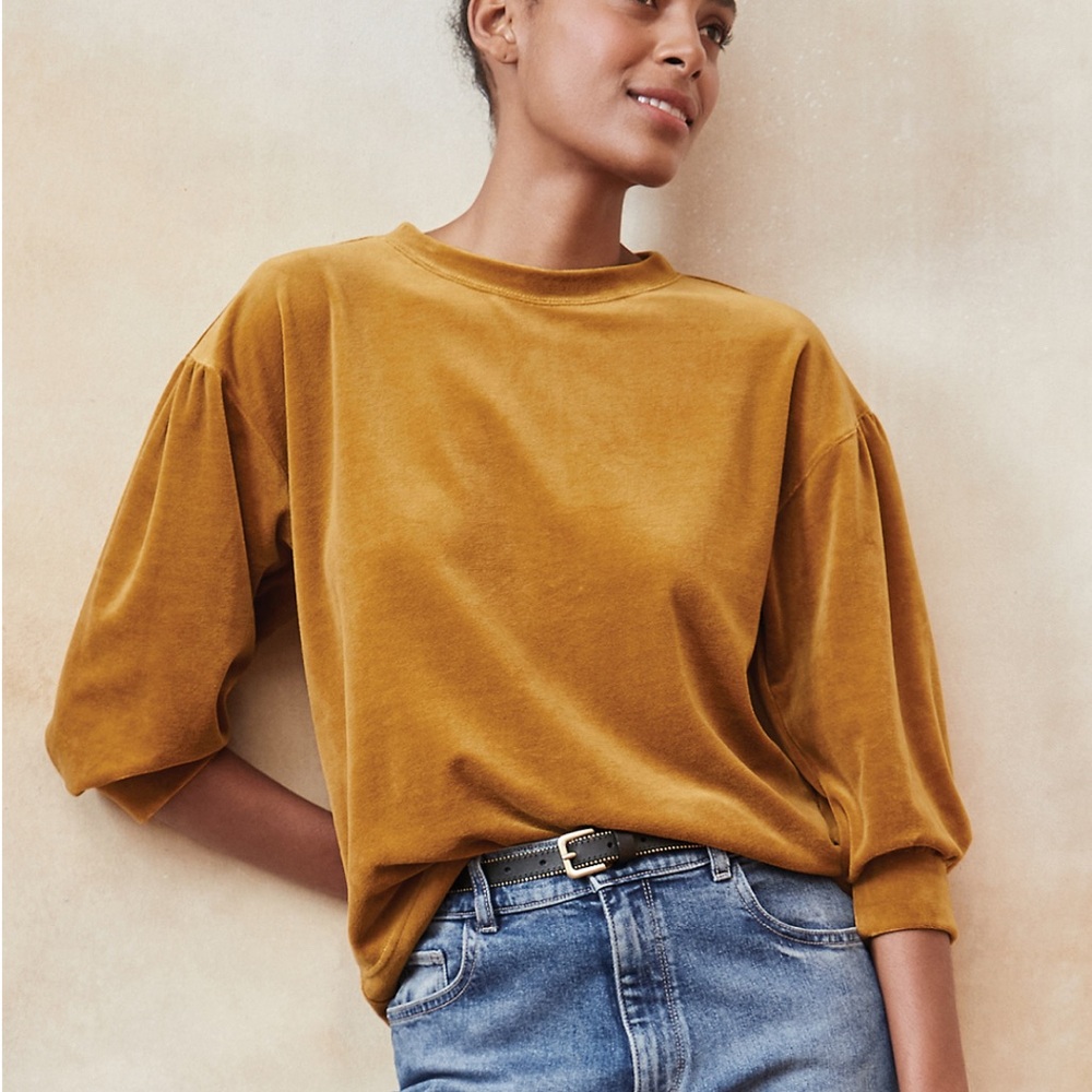 Garnet Hill Moonrise velour pullover Top